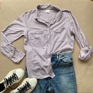 J crew lavender button down shirt M